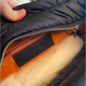 Baleciaga navy puffer tote bag